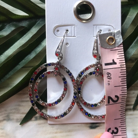 Guess los ángeles earrings multicolor blue red - Picture 4 of 5